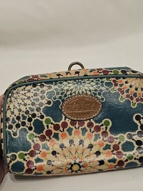 Fossil Teal Multicolor Cosmetic Pouch